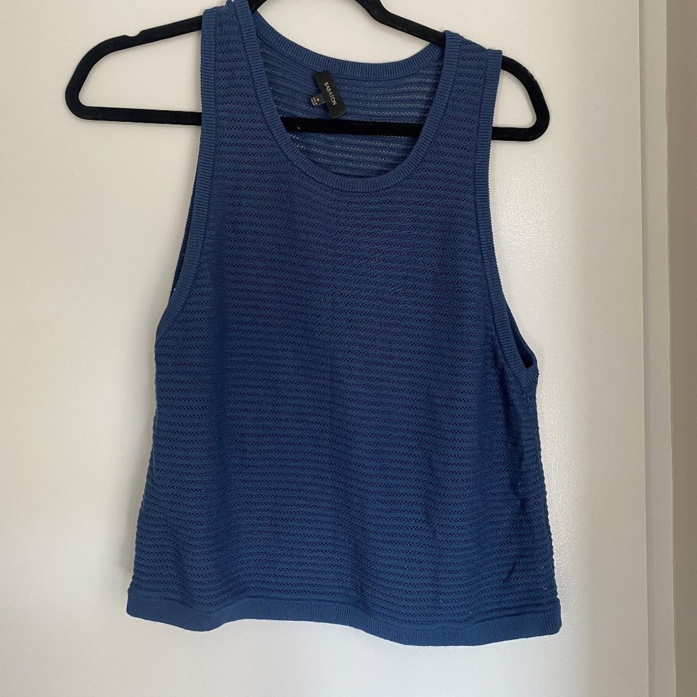Babaton Blue Sheer Tank Top